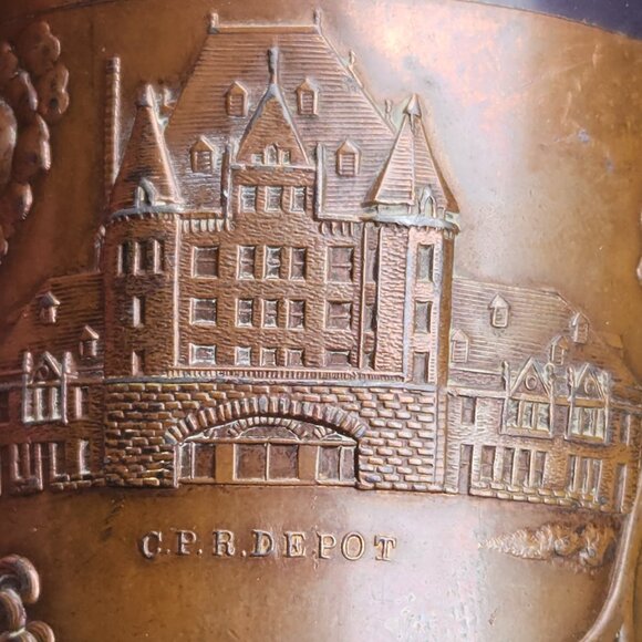 Antique "Souvenir of Vancouver BC" Copper Cup Stanley Park Waterfront CPR Depot - Picture 11 of 16
